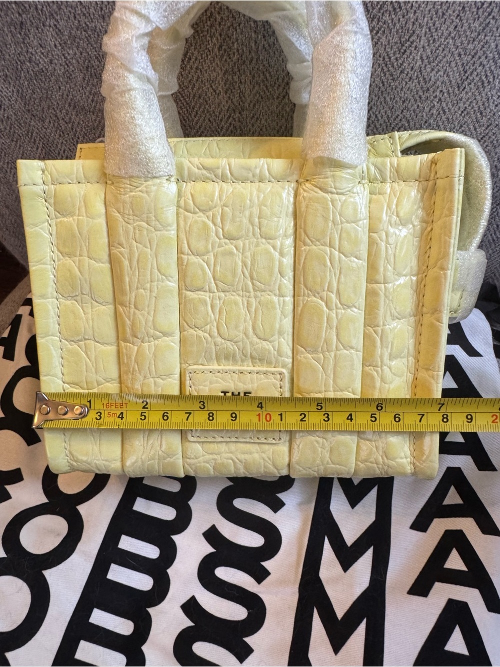 Marc Jacobs Croc-Embossed Mini Tote in Tender Yellow - Picture 6 of 7
